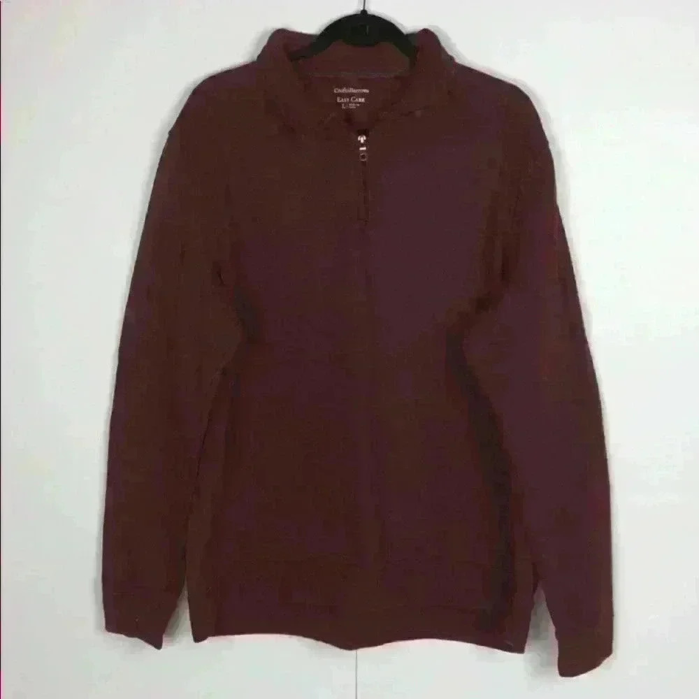 Men’s Croft & Barrow Maroon Zip-Up V-Neck Size: L